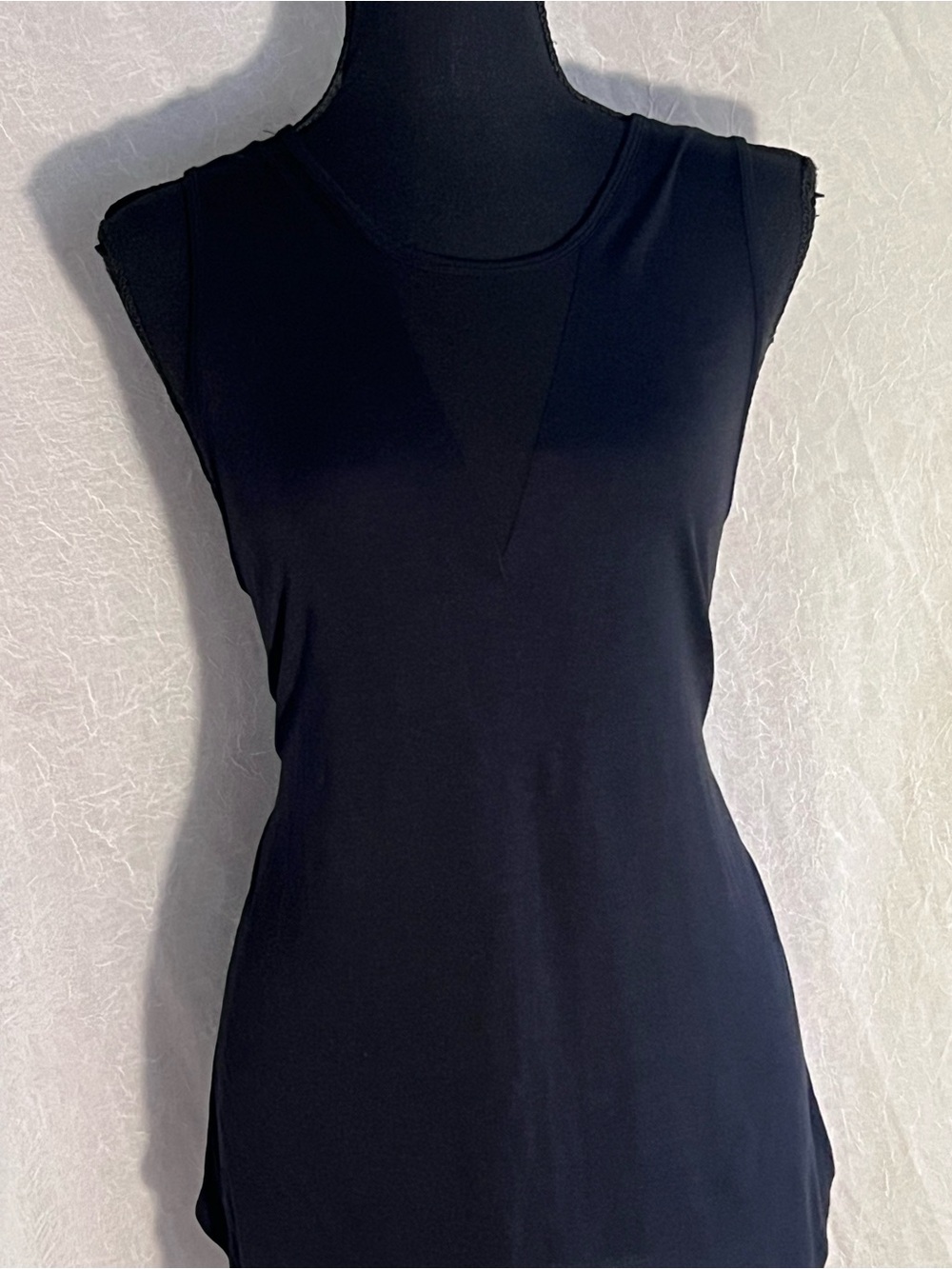 Banana Republic Black Tank Top with v neck mesh